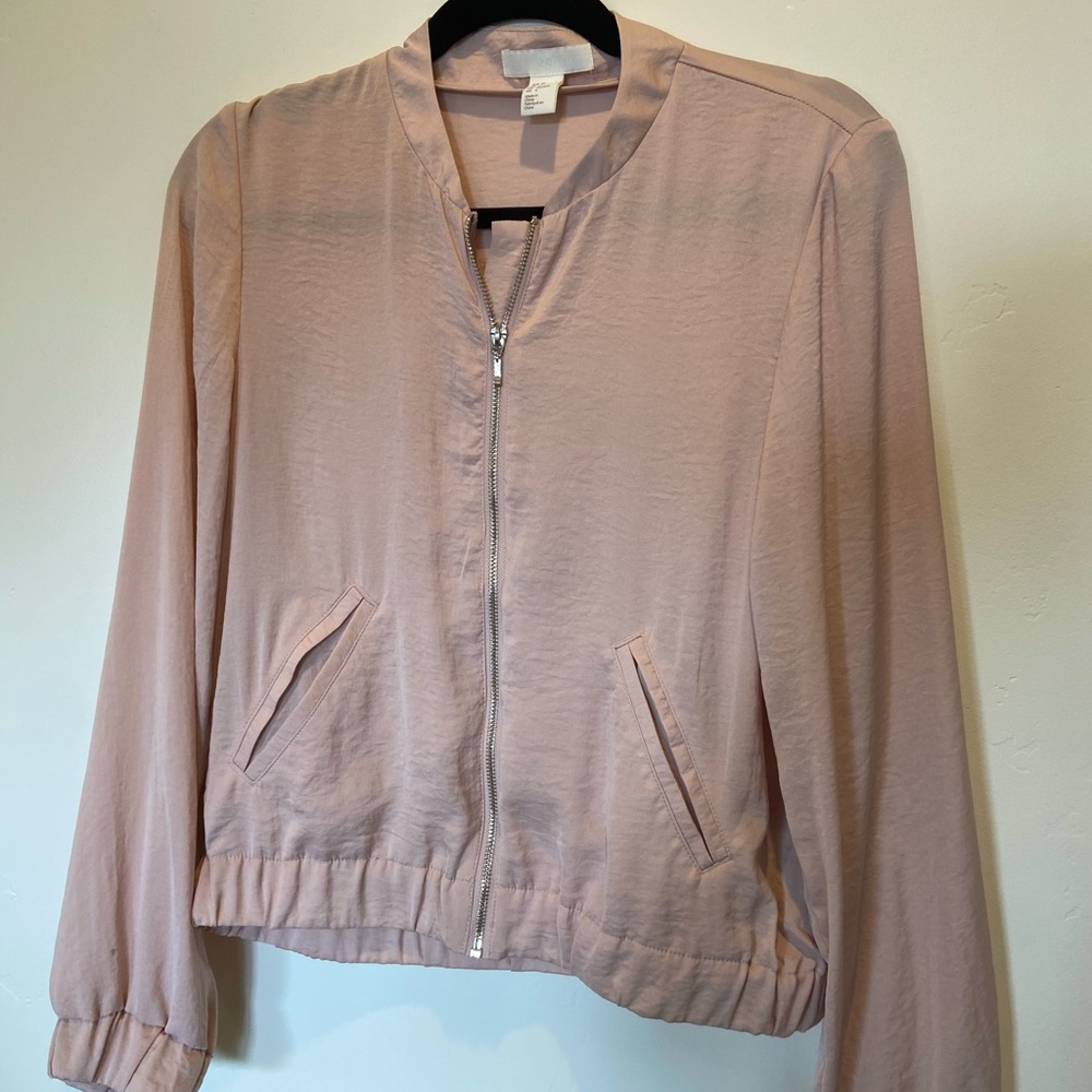 Blush Pink H&M Bomber Jacket